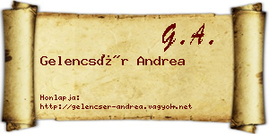 Gelencsér Andrea névjegykártya