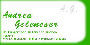 andrea gelencser business card