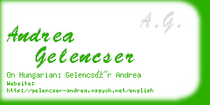 andrea gelencser business card